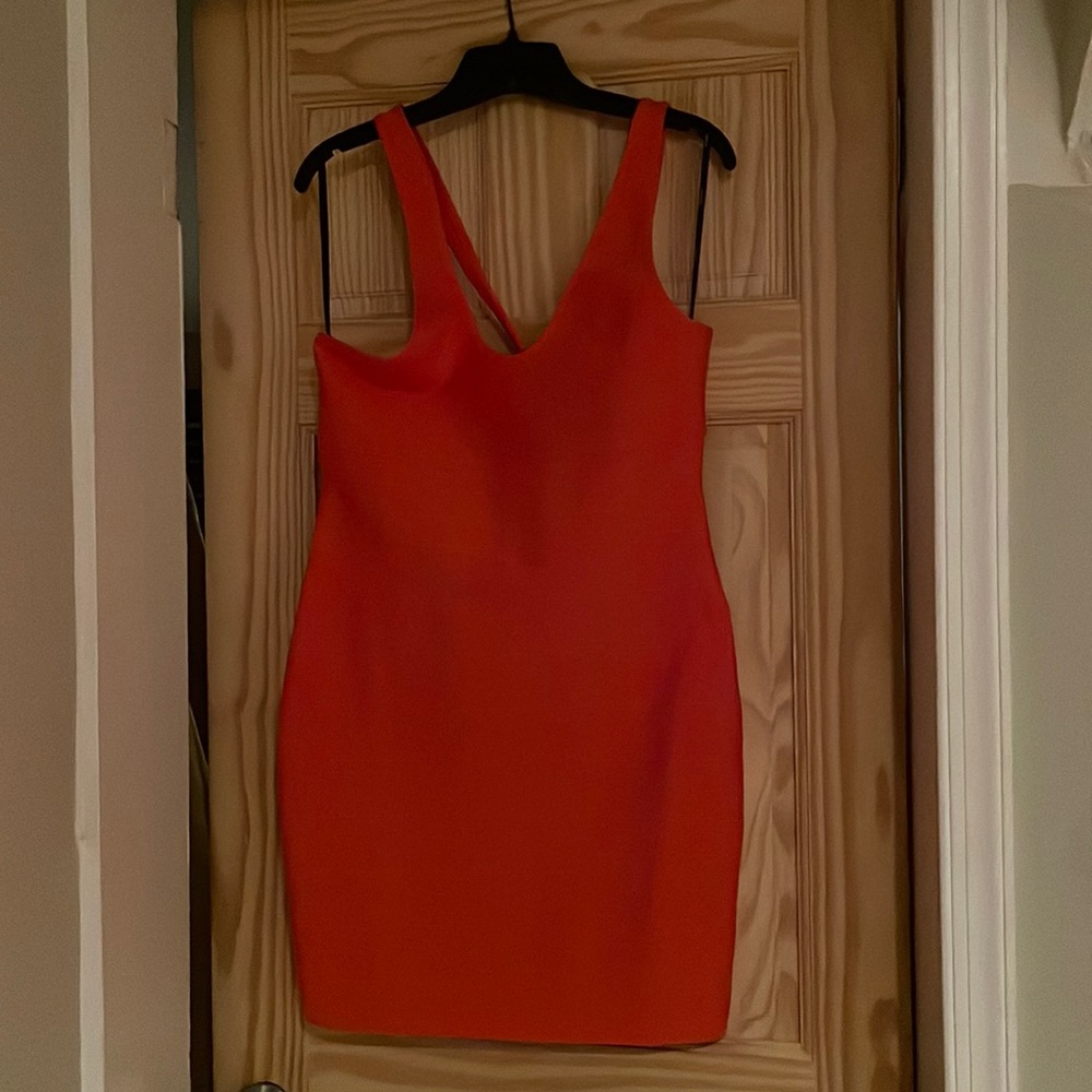 Sun Orange stretch dress silk smooth feel NWT size XL